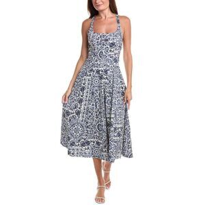 Avec Les Filles Womens  Racer Paneled Midi Dress